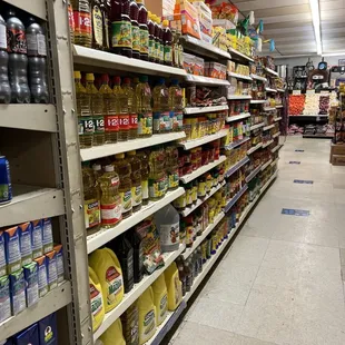 shelves of various products