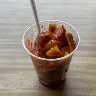 Strawberries &amp; mango con chamoy