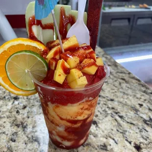 a cup of food