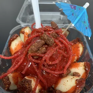 Manzana Loca con nieve de Chamoy