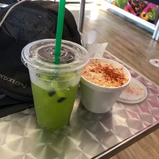 Boom!!! Cucumber lime drank and Esquites