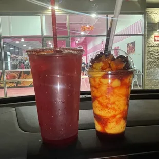 Hibiscus/Jamaica with chamoy and Mangonada