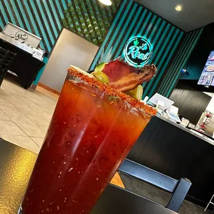 Kick your day off with our classic twist on a bloody Mary, Ay! Maria!