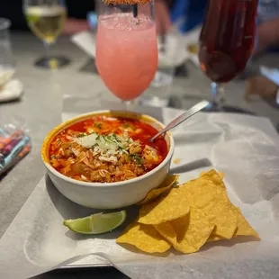 Posole and Diana the Huntress cocktail