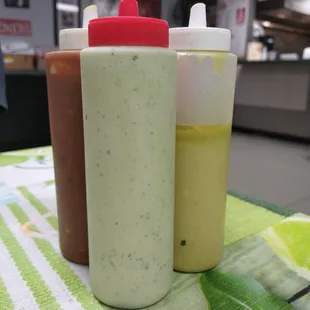 Salsas brought to table.