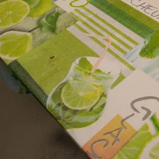 Tables looked cleaned, but still dirty.