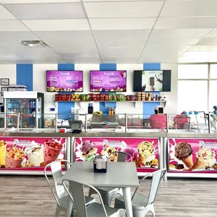 the inside of a restaurant