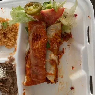 Enchilada platter was so bad could barely get down 1 enchilada this is what remained