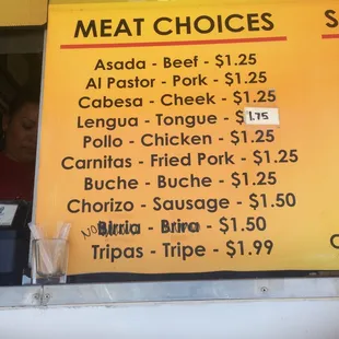 Meat choices!