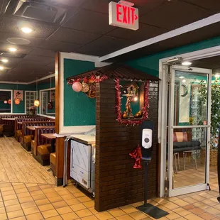 the entrance to the restaurant