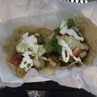 Tacos - pretty good but sloppily put together
