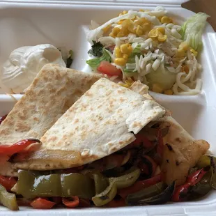 Roasted veggie quesadilla