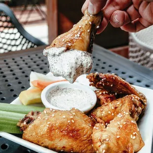 NEW wings on the menu ya'll!  Teriyaki, Dry-Seasoned, Harissa (Spicy) - all house made spices so you know it's tasty