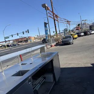 Entrance to get into the parking lot