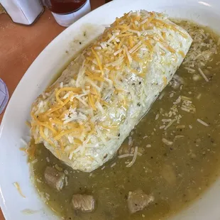 Smothered breakfast burrito