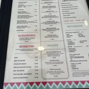 menu