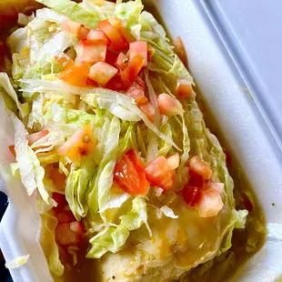 Chicken smothered burrito