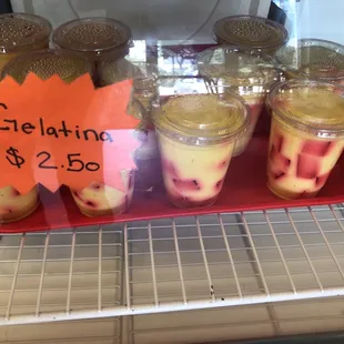 Homemade jello and custard