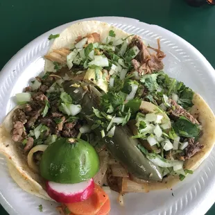 Asada, carnitas and barbacoa were all great