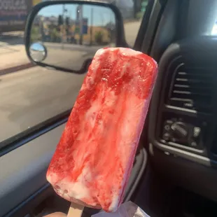 Strawberries and cream ice cream bar
