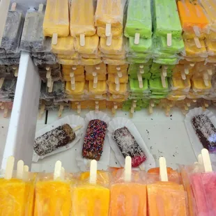 Variety of paletas