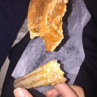 Pumpkin empanadas and caramel churro