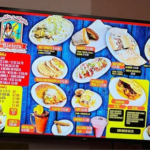 a menu for a mexican restaurant