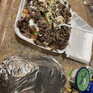 a tray of food on a counter