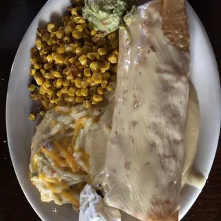 New Mexican Traditional Burrito Dinner Plate