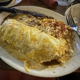 Green Chile Asada Burrito Dinner