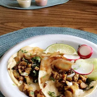 two tacos on a plate