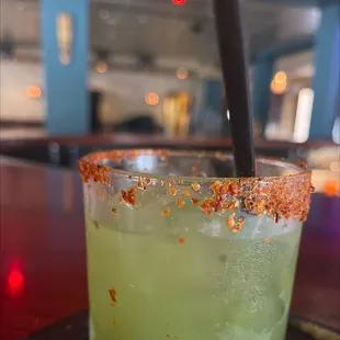 a close up of a drink