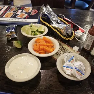 a variety of food items