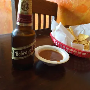 Start your meal with a frosty Bohemia to cool down the heat from the tasty salsa.