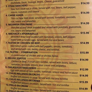 menu