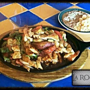 Fajita pollo, camaron y beef!