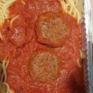 Spaghetti and meatballs