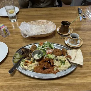 Vegetarian entree. Excellent falafel, best cauliflower I think I&apos;ve had. Turkish coffee was a treat.