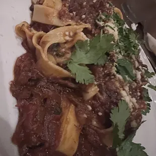 Short rib ragu and pasta