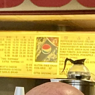 LG pizza&apos;s $24-29. Gyro platter $13.