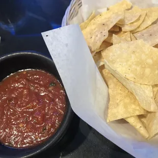 Complimentary chips n salsa. Good stuff!