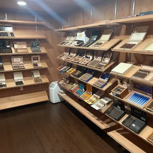 shelves of cigars