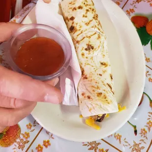 Breakfast burrito.  My boyfriend couldn&apos;t say enough good things about the food!