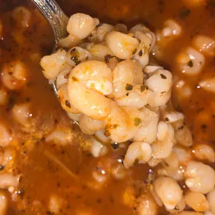 Their pozole version is only Menudo caldo and hominy!