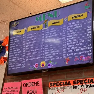menu