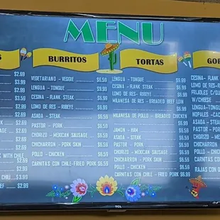 menu