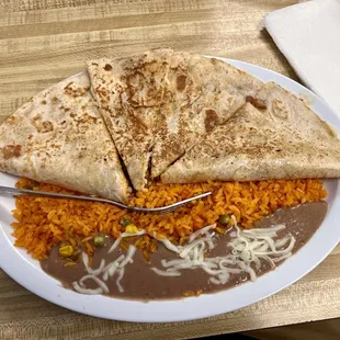 Al Pastor Quesadilla - It was pretty tasty and would for sure get again! Not a fan of the rice or beans though.