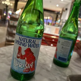 a bottle of natural spring water