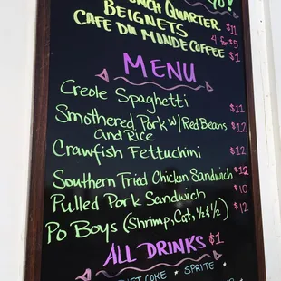 Menu featured at &quot;Breakfast a Go Go&quot;