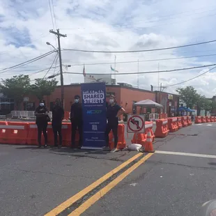 Closing off the street for outdoor dining